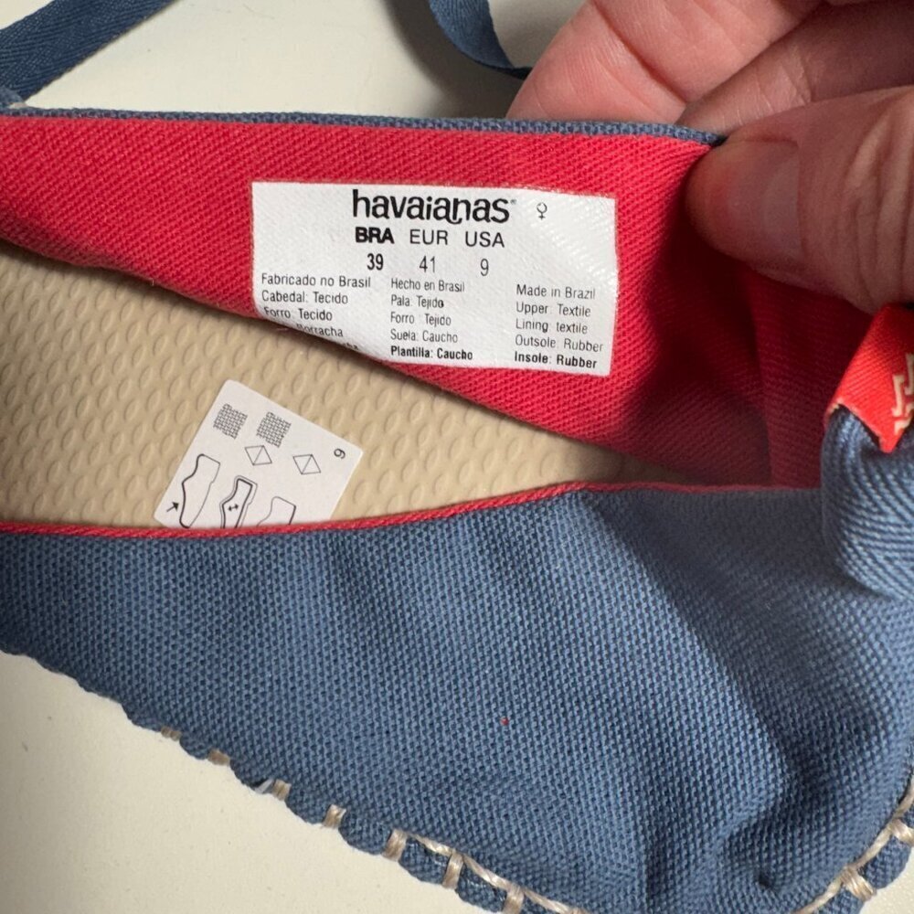 Havaianas Espadrille Flats Woman's Size 8 Blue NEW - Picture 2 of 3